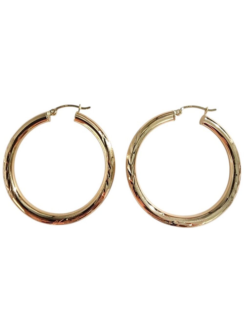 14K Yellow Gold Large Hoop Earrings #25532